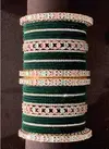 Nr Dark Green Matching Bridal Set Bangles Catalog
